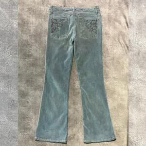 Y2k pure color corduroy baby blue pants